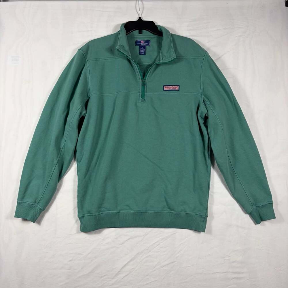 Vineyard Vines Shep Shirt Size M Green Quarter Zip Pullover